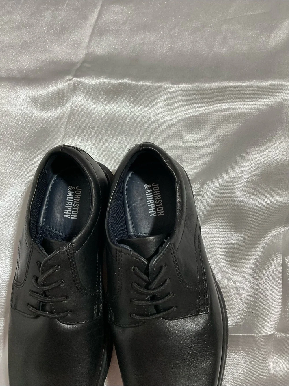 Johnston & Murphy Kids' Black Leather Dress Shoes